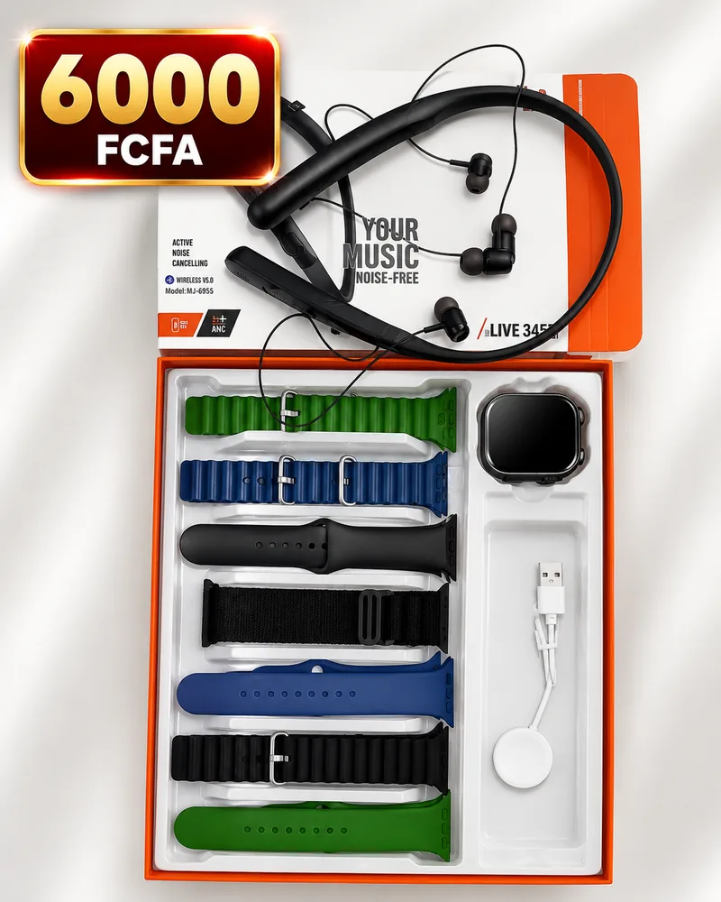 montre connectée + 7 bracelets + neckband