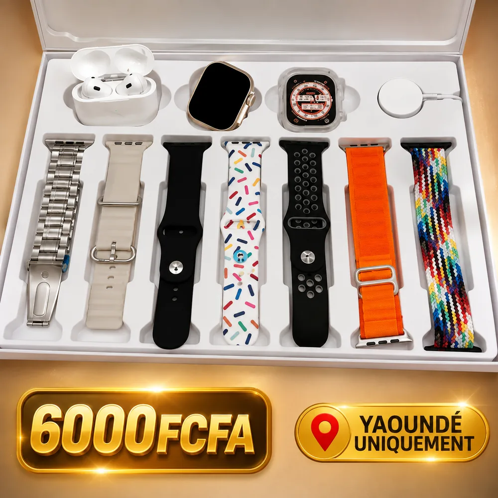 montre connectée + 7 bracelets + airpod + pochette